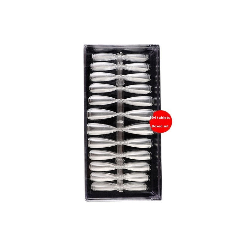 Nail Tips Nail piece Wearable transparent almond nail polish water drop nail ballet nail seamless 504 pieces Boxed patch manicure fake nail