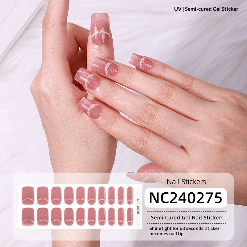 Semi-Cured Gel Nail Strips Sparkle Spotlight Cat Eye Glow Effect (MOQ=3)