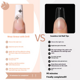 Press on nails fake nail patch extension nail Spice Girl medium rectangle removable 24 pieces with drill manicure