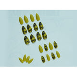 Uñas postizas con diseño de gota de agua, hojas otoñales y mariposas, producto terminado desmontable ｜365nails