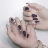 French matte purple Internet celebrity press on nails finished fake nail nail patch nail patch waterproof removable｜365nails