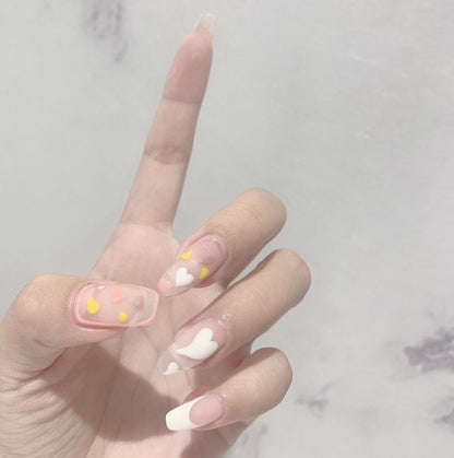 Peach Princess French Wear Nail Art Finished Fake Nail Nail Patch Nail Patch Waterproof Removable Nail Patch｜365nails