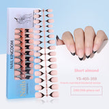Nail Tips New  French press on nails 240 pieces boxed fake nail manicure work in progress matte full sticker French nail piece