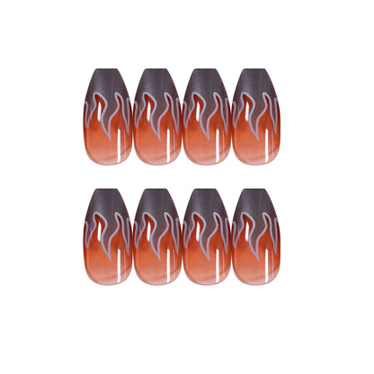Red Flame  Finished  nail patch Waterproof Removable  Stall Supply｜365nails