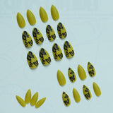 Uñas postizas con diseño de gota de agua, hojas otoñales y mariposas, producto terminado desmontable ｜365nails