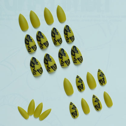 Water Drop Nail Autumn Leaf Butterfly  Fake Nail  Art Finished Product  Detachable ｜365nails