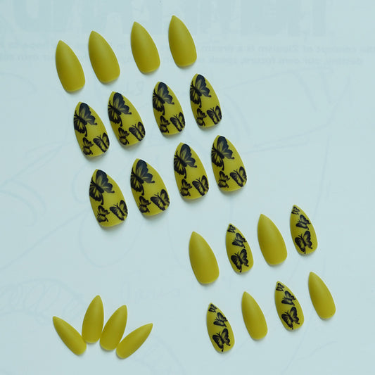 Water Drop Nail Autumn Leaf Butterfly  Fake Nail  Art Finished Product  Detachable ｜365nails