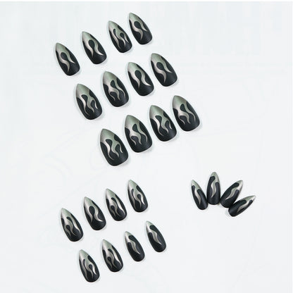 Punk Wind Dark Flame Nail Patch Nail Patch press-on nails Finished Fake Nail Waterproof Removable Nail Patch｜365nails