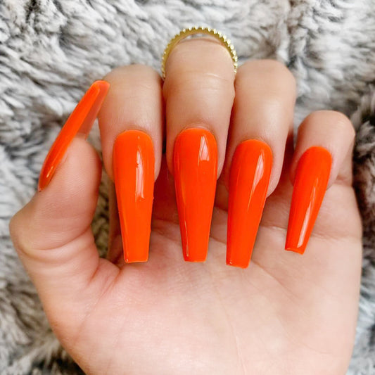 extra long Ballet Solid Color Frosted Glossy  False Nail   Removable ｜365nails