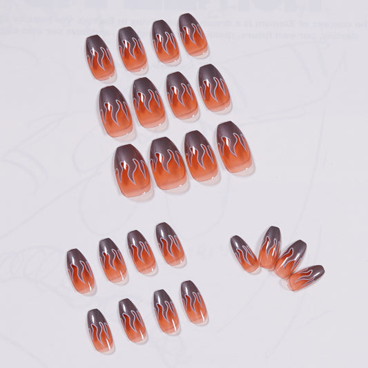 Red Flame  Finished  nail patch Waterproof Removable  Stall Supply｜365nails