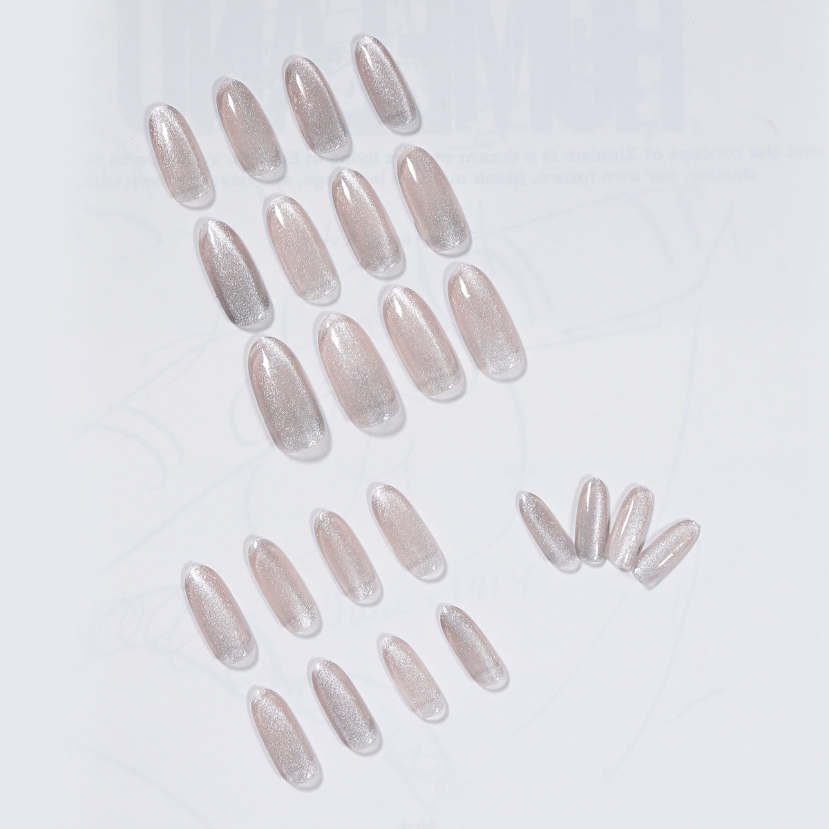 閃耀貓眼長款穿戴甲 藝術成品 防水｜365nails