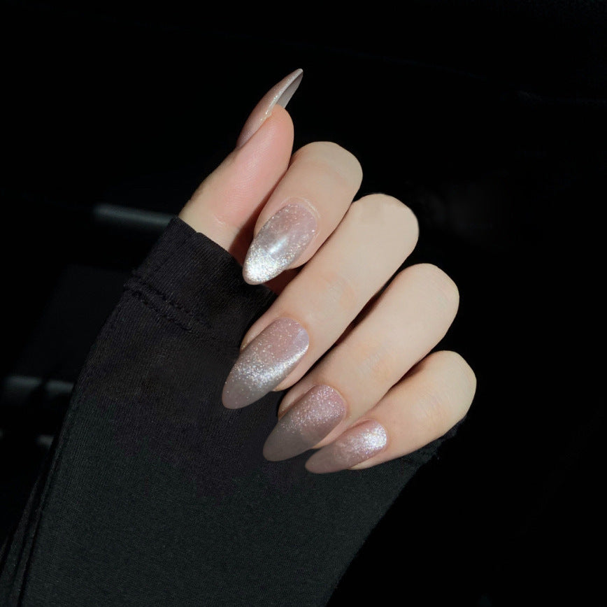 Spar cat eye Long Press on nails Art Finished    Waterproof ｜365nails