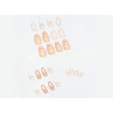 Princesa Pêssego French Wear Nail Art Acabamento Unha Postiça Patch de Unha Patch de Unha Patch de Unha Removível à Prova D'água ｜365nails