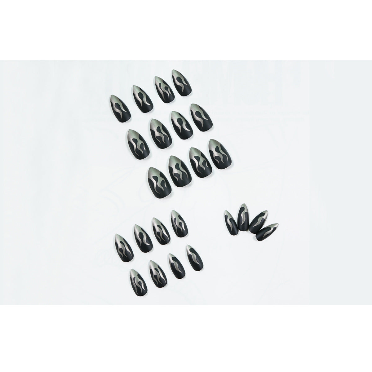 Parche de uñas con diseño de llama oscura y viento punk, parche para uñas, uñas postizas terminadas, parche para uñas extraíble e impermeable | 365nails