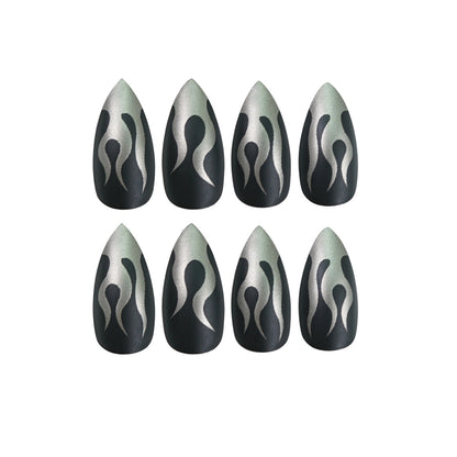 Punk Wind Dark Flame Nail Patch Nail Patch press-on nails Finished Fake Nail Waterproof Removable Nail Patch｜365nails