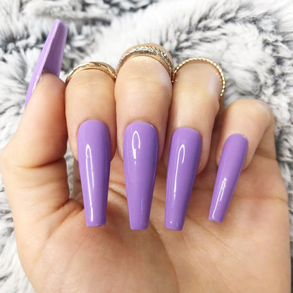 extra long Ballet Solid Color Frosted Glossy  False Nail   Removable ｜365nails
