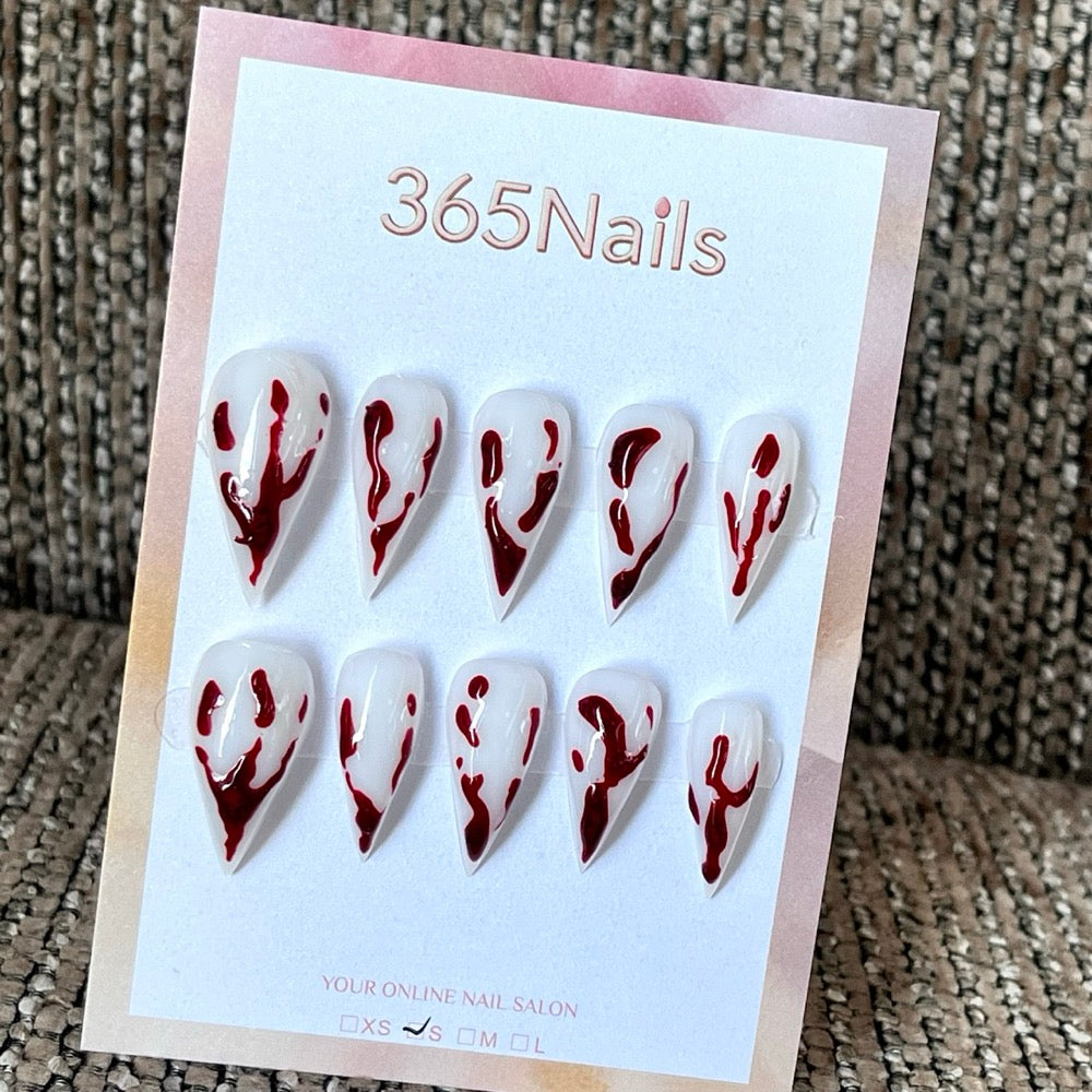 Scarlet Melt - Red Drip Press-On Nails