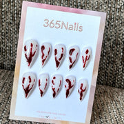 Scarlet Melt - Red Drip Press-On Nails