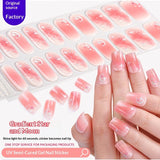 Semi-Cured Gel Nail Strips 3D Foil Gold Pink Gradient Glossy Set (MOQ=3)
