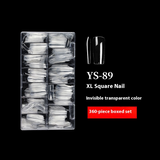 Nail Tips nail piece Square nail Transparent extended flat head Fake nail Nail art patch Full half sticker Dual-purpose nail art shop special