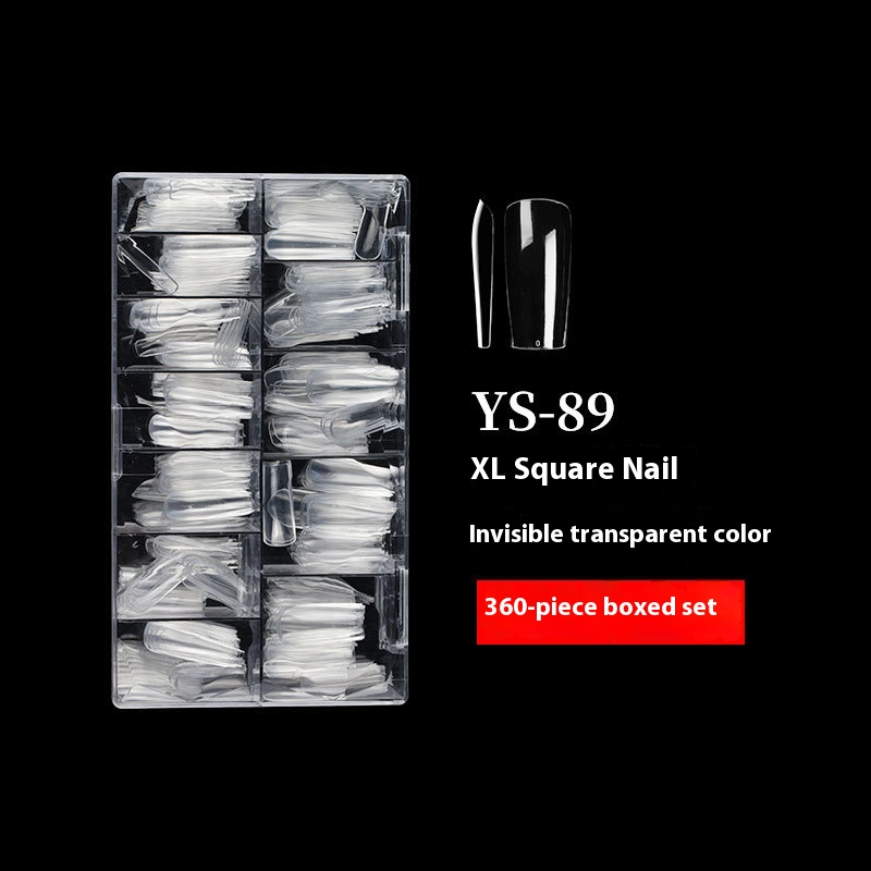 Nail Tips nail piece Square nail Transparent extended flat head Fake nail Nail art patch Full half sticker Dual-purpose nail art shop special