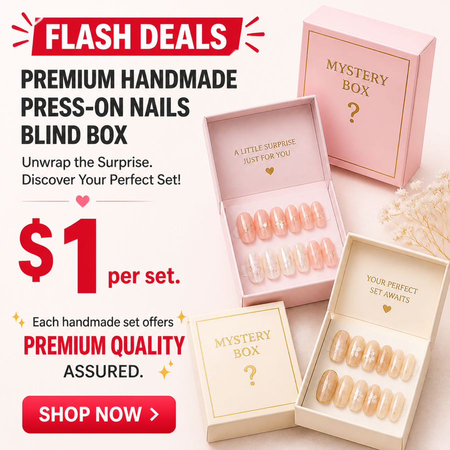 High-Margin Mystery Grab Bag: 10 Sets Pure Handmade Press-On Nails