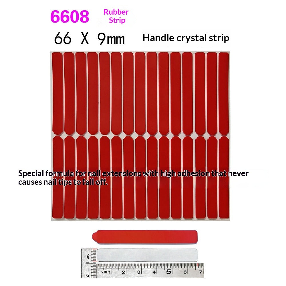Crystal adhesive strips for press-on nail display cards