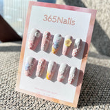 Sweet & Dopamine: "Pastel Dreamland" – Pink & Lilac Gradient, 3D Clouds, Hand-Painted Flowers, Butterfly & Grid Texture Press-on Nails