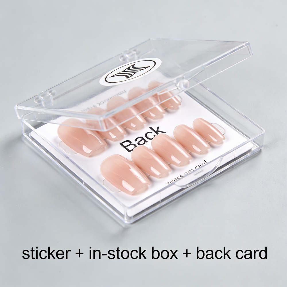 Private Label Packaging Customization for Press-On Nails | Sticker + In-Stock Plastic Box | Paper Box Color/Logo Custom