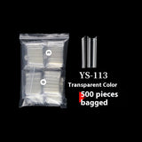 Nail Tips Nail plate semi-sticker, light sticker, lengthened XXXL water pipe nail NO C arc, light French manicure, transparent fake nail