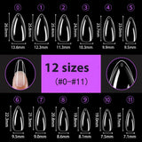 Nail Tips Press on nails pads Transparent and seamless 504 pcs Boxed fake nails Full size Short ballet full sticker Half sticker Trapezoidal nail pads