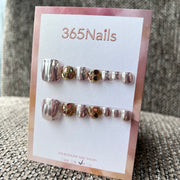365nails: "iridescent rose gold shell" – handmade press-on pedicure