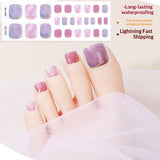 Semi-Cured Gel Nail Strips 3D Soft Glossy Toe Design (MOQ=3)