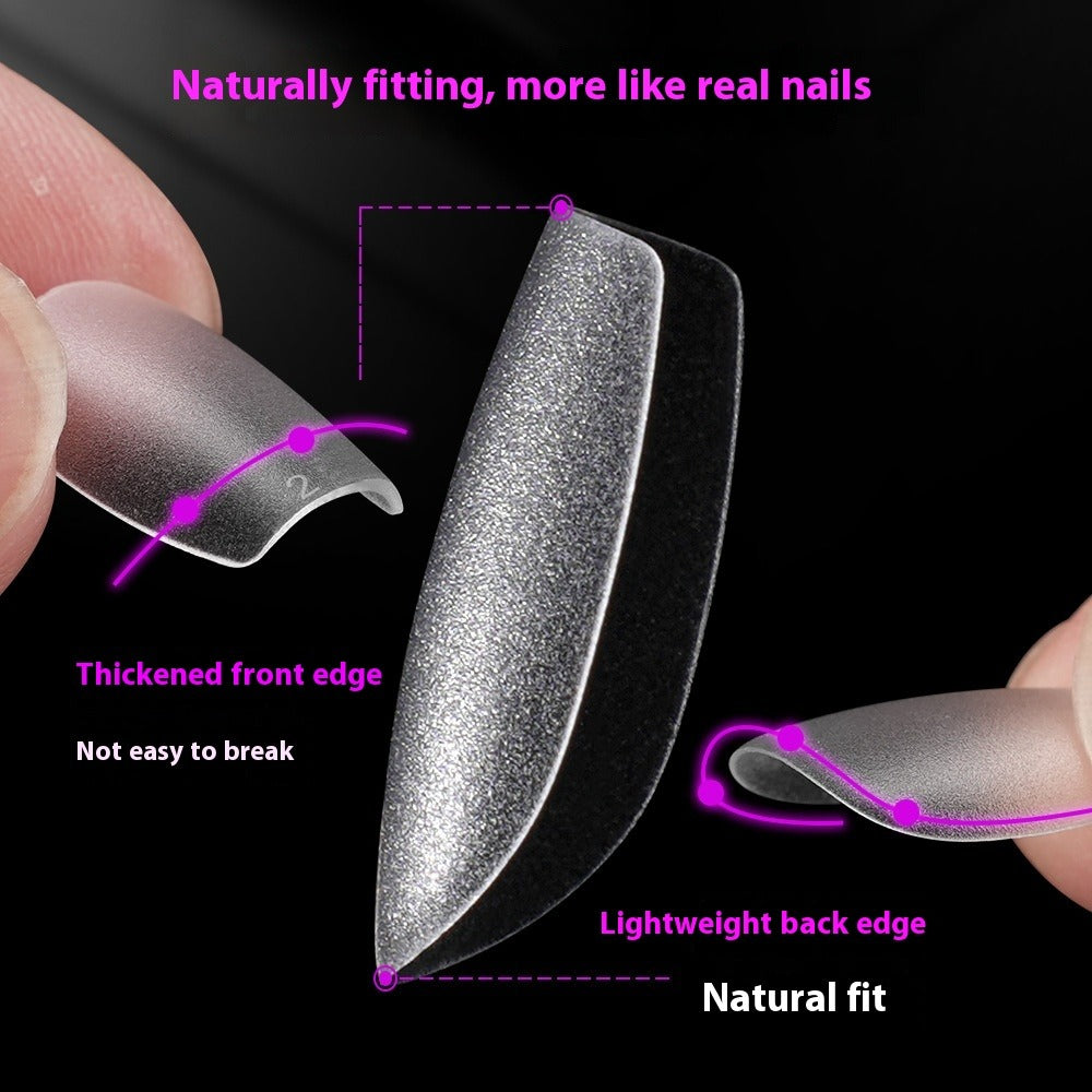 Nail Tips Single number, 50 pieces of matte nail pads, bagged trapezoidal short ladder, supplement number, transparent and seamless, no-abrasion patch, fake nail wholesale