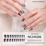 Semi-Cured Gel Nail Strips 3D Solid Color Metallic Glossy Set (MOQ=3)