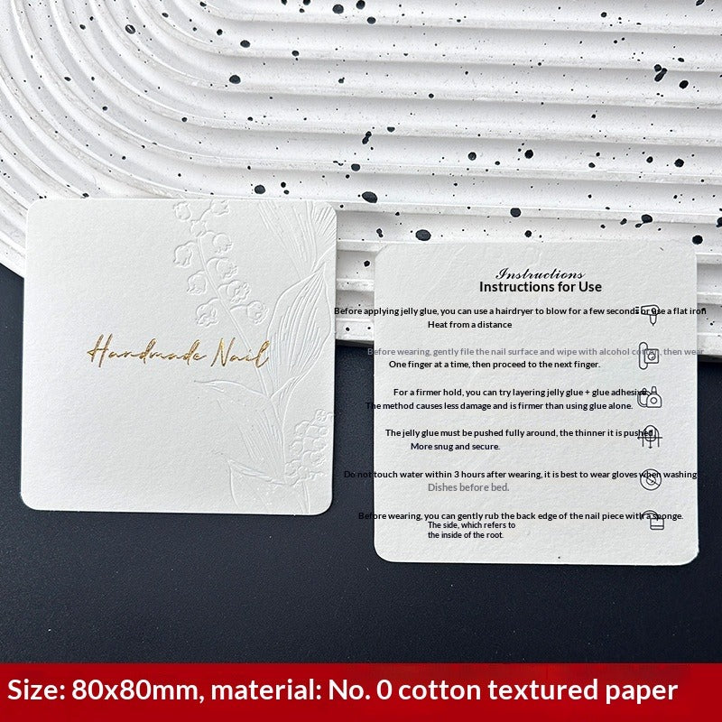 Embossed Cotton Paper Display Cards for Press On Nails (MOQ=50)