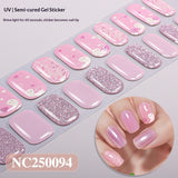 Semi-Cured Gel Nail Strips Halloween Glow Gothic Spiderweb Ghost Design (MOQ=3)