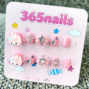 365nails: "My Melody's Sparkle" – 3D Character Handmade Short Nails