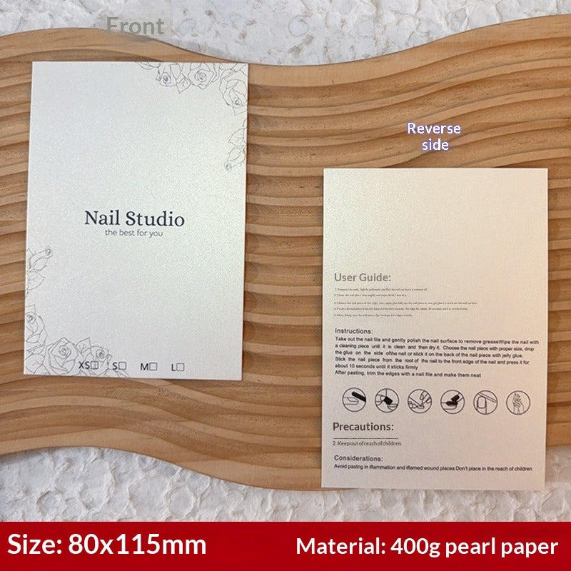 Pearl Finish Display Cards for Handmade Press On Nails (MOQ=50)