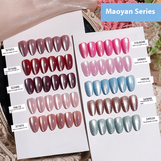 Press on nails Advanced Aurora Fine Flash Almond Short Nail Film Removable Fake Nail Prefabricated Solid Color  Nail Art Wholesale
