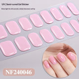 Semi-Cured Gel Nail Strips Minimal Solid Japanese Style (MOQ=3)