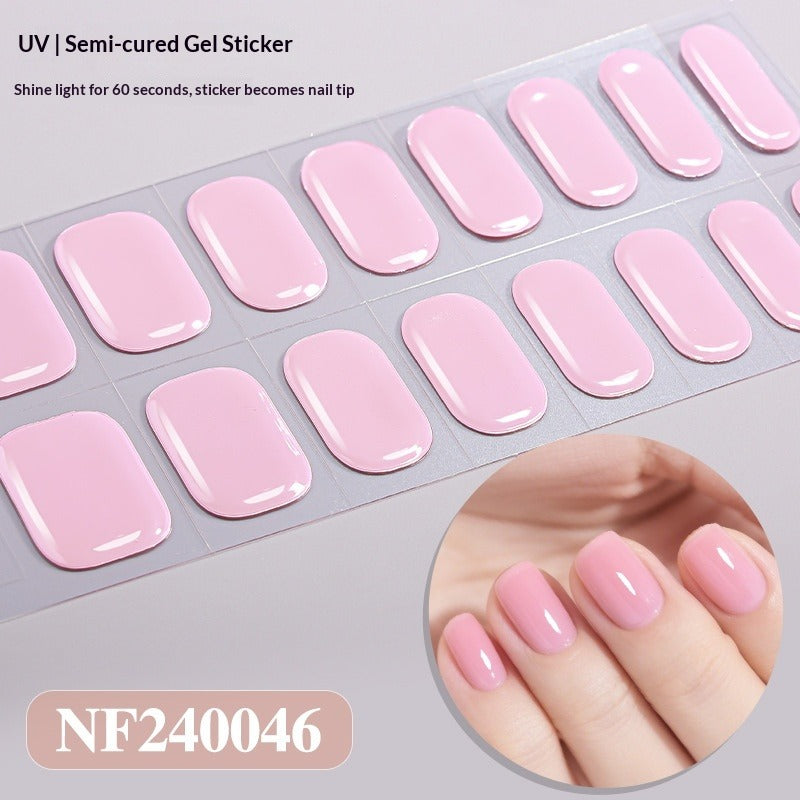 Semi-Cured Gel Nail Strips Minimal Solid Japanese Style (MOQ=3)