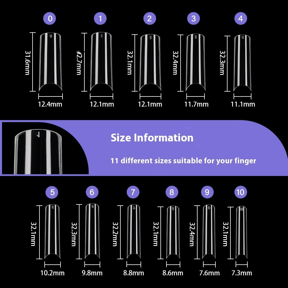 Nail Tips Nail pads, transparent 550 pieces, boxed semi-stickers, long non-marking removable extension water pipe nail fake nails