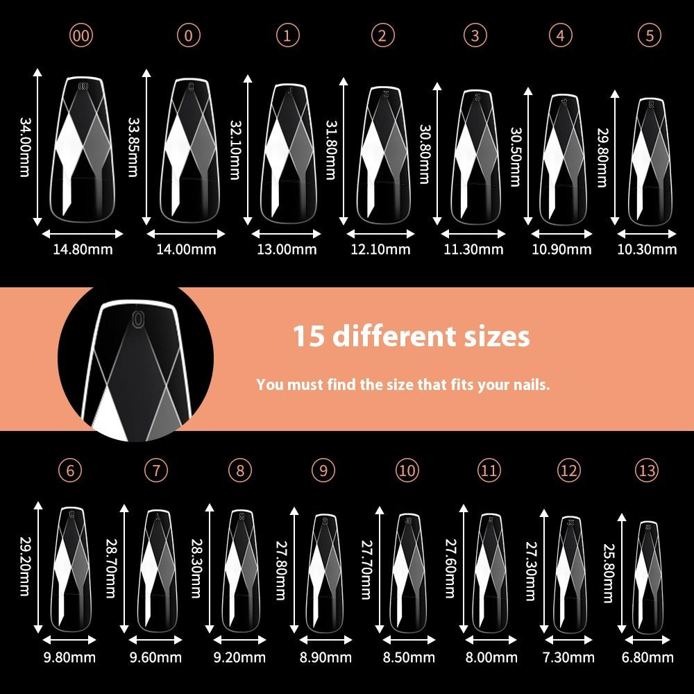 Nail Tips popular 3D rhombus nail piece almond nail ballet nail irregular transparent fake nail piece nail art wholesale