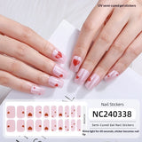 Semi-Cured Gel Nail Strips French Gradient Glitter Glossy Design(MOQ=3)