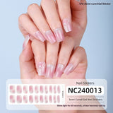 Semi-Cured Gel Nail Strips Soft Pink Gradient Glossy Natural Everyday Wear Set (MOQ=3)