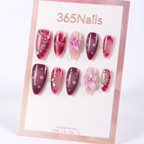 Uñas postizas almendradas 365Nails Wine Jelly Petal Dew