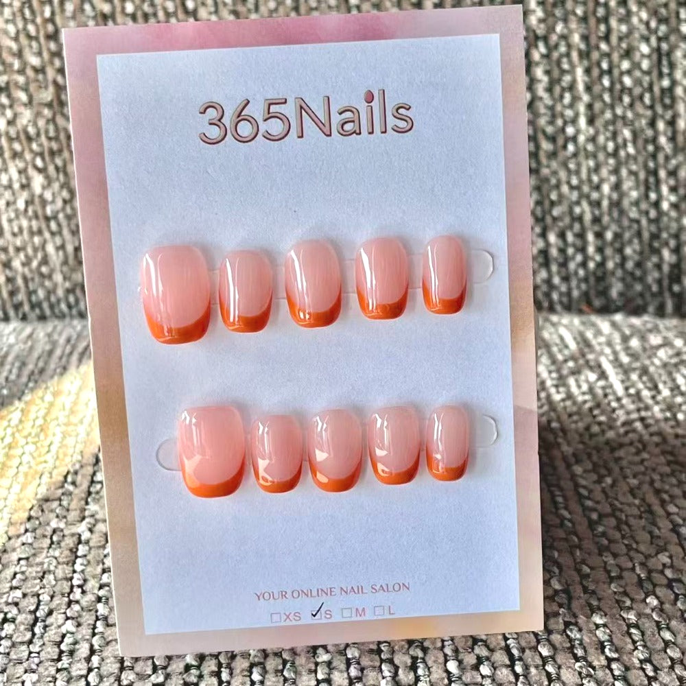 Handmade French patch manicure, multi-color and multi-reusable full coverage fake nail set