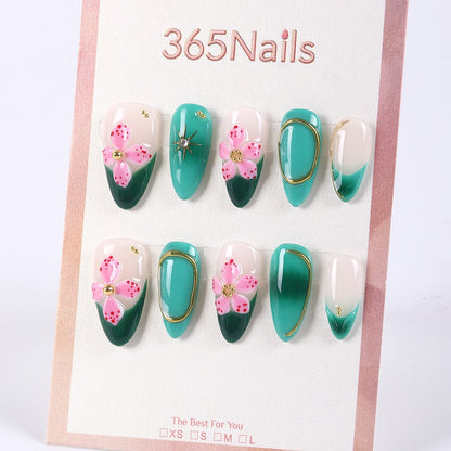365Nails Spring Blossom Emerald French Press-On Nails