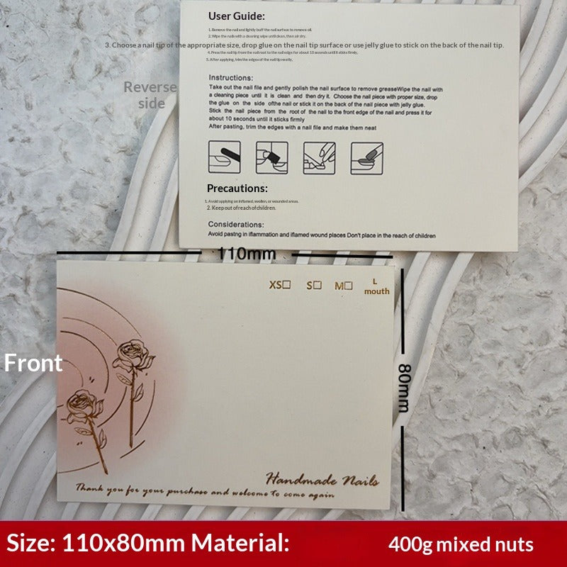 Elegant Floral Display Cards for Press On Nail Sets (MOQ=50)